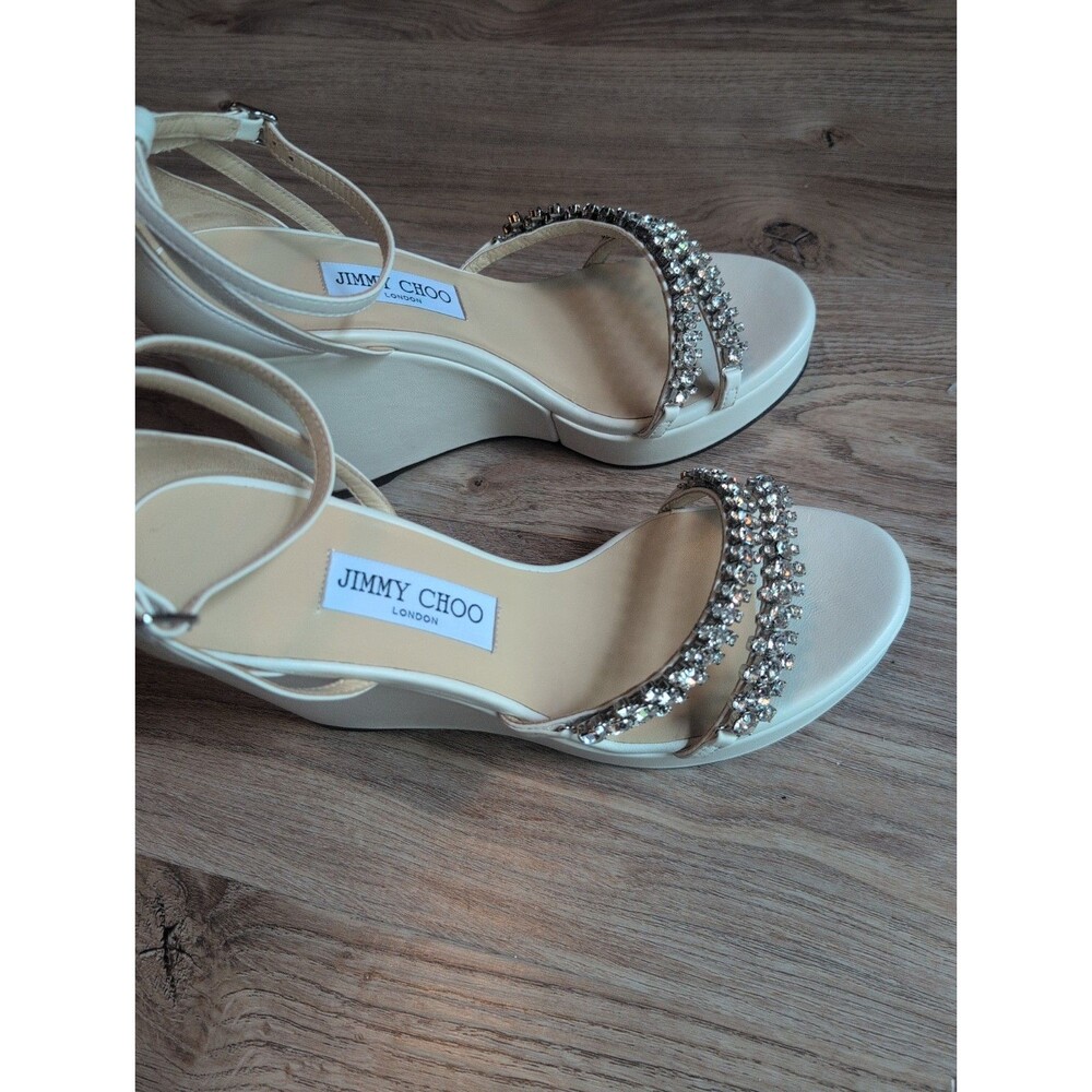 Jimmy Choo Bing Wedge 120 Heels Womens EU 40 Off White Latte - Picture 6 of 15